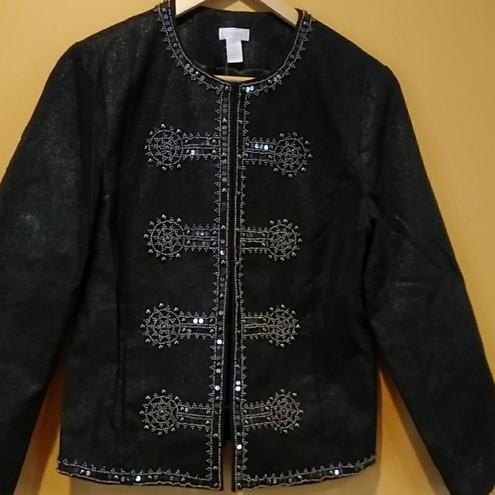 Chinos black jacket with great detail.